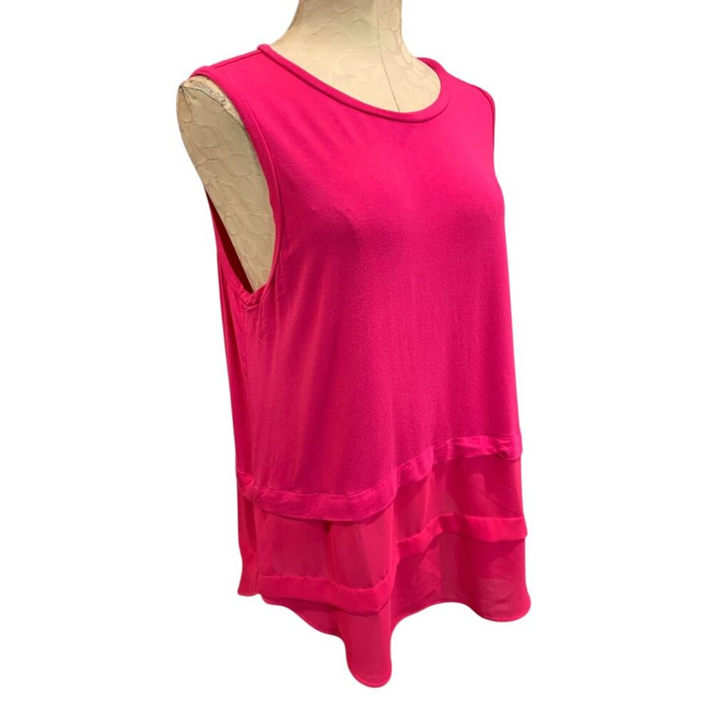 Size XL Michael Kors Hot Pink Womens Tank Top Flounce Hem Soft